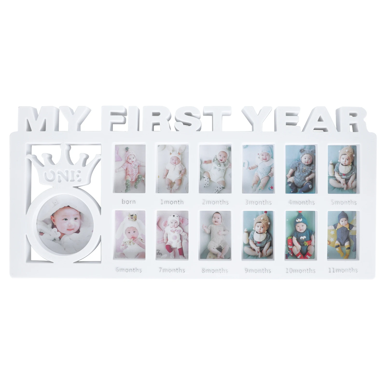 

Growth Record Photo Frame Picture New Baby Birthday Present White Pp Newborn First Anniversary Girl