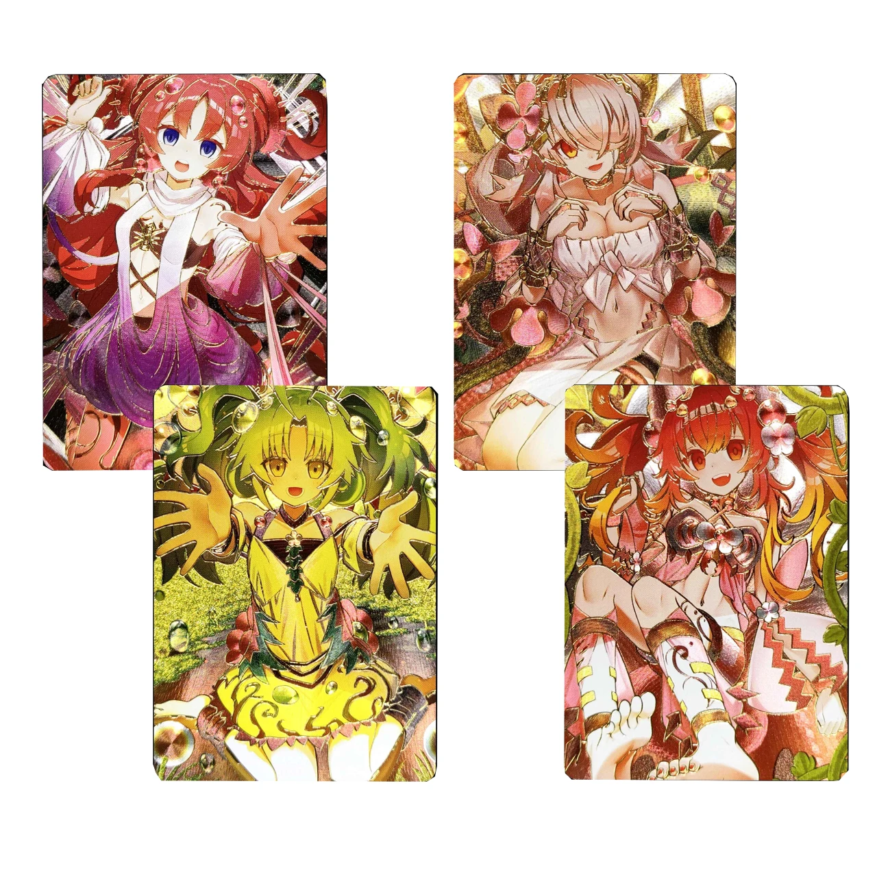 

4шт Ю-Ги-О! Diy Traptrix Fan Series Самодельная коллекционная игровая карта Traptrix Vesiculo Traptrix Arachnocampa Толстая блестящая карта