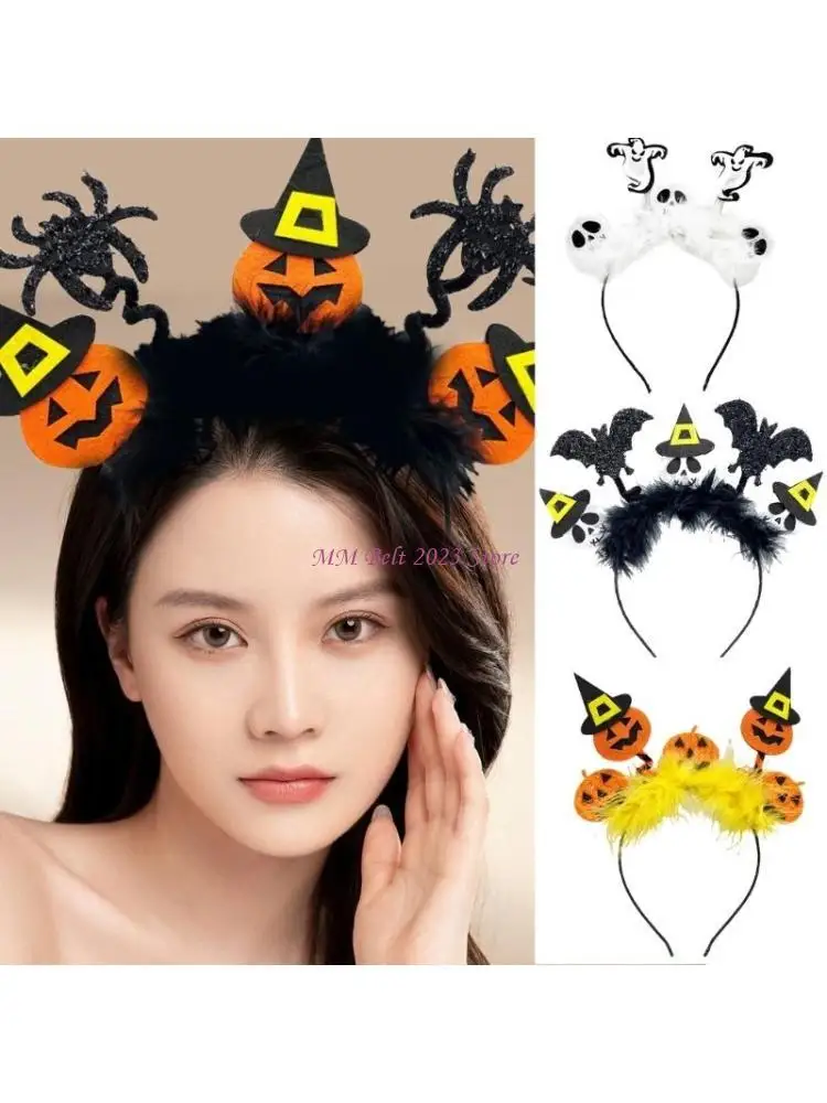 

49ME Carnivals Party Wing&Skull&Pumpkin Headband Adult Halloween Hairband