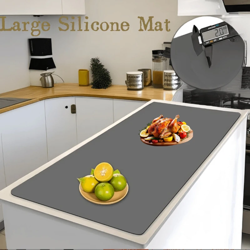 23.6''*35.4'' Silicone Table Mat Counter Top Placemat Heat Resistant Anti-Slip Picnic Dining Dish Mat Countertop Protector Pad