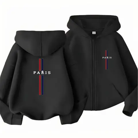 Brand Fashion Printing Children Coat Zipper Style Hoodies Girls Boys Age 3-12 Kids Fashion Black Pink Autumn Long Sleeves Clothing Brand Printing