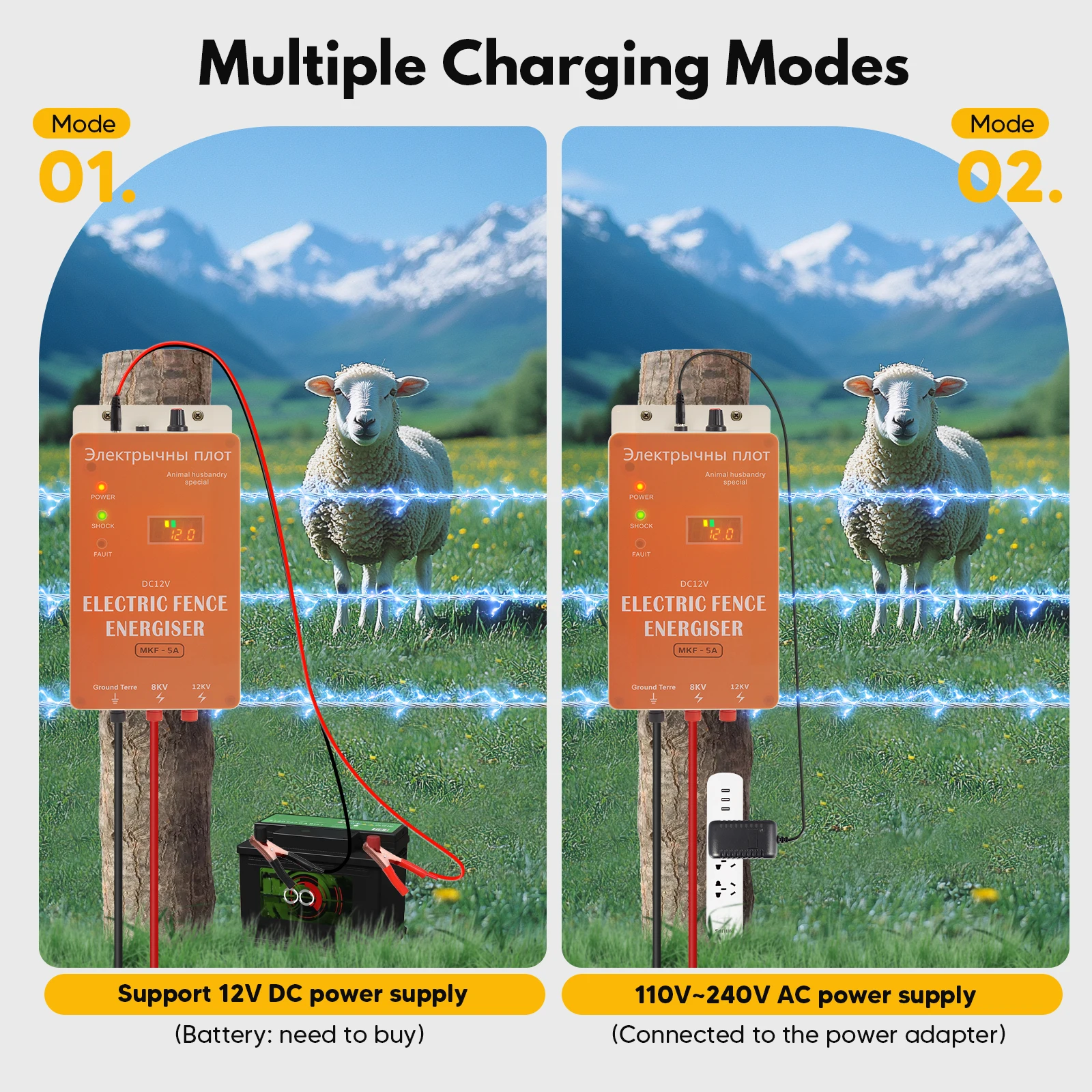 5km電気柵用電源装置 DC12V高電圧パルス制御装置 家畜 - Livestock Fence Energizer 12V のレビューと価格
