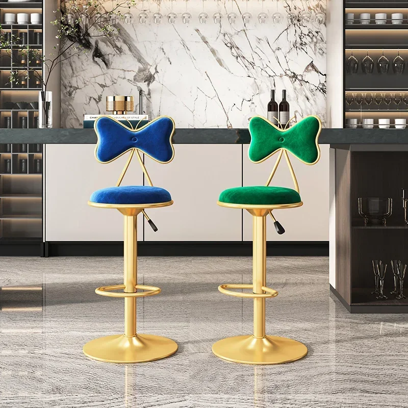 Counter Velvet Bar Stools Reception Height Gaming Bedroom Barber Hairdressing Dining Chairs Minimalist Cadeira Unique Furniture