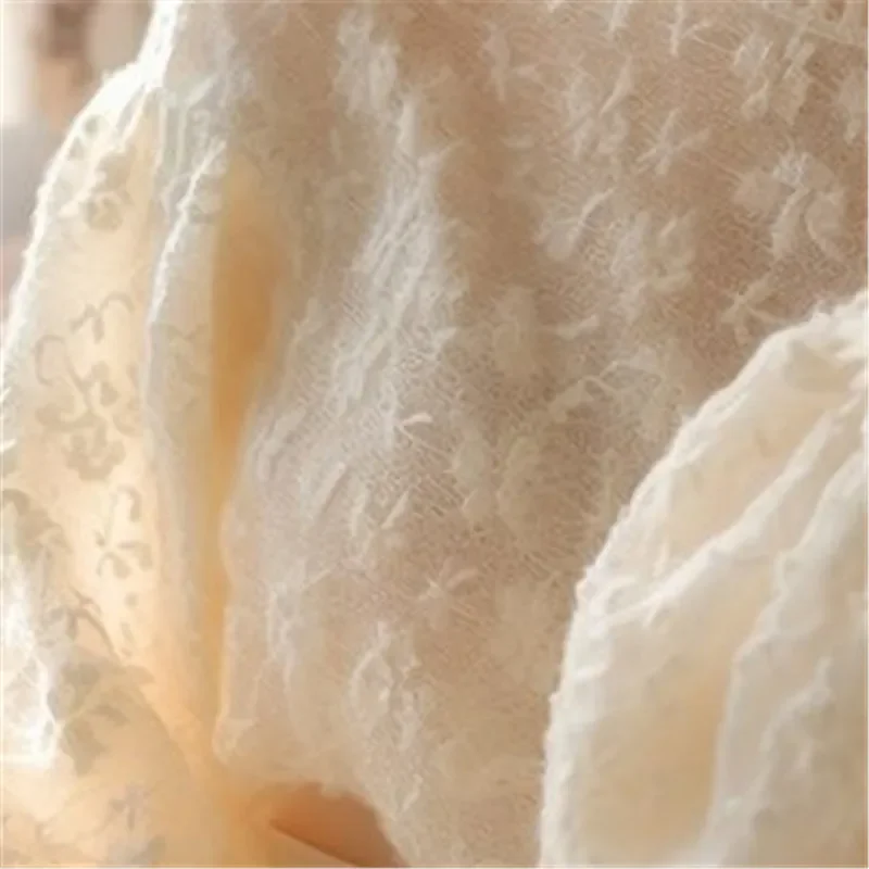 小さな香りの花の刺繍ニットプルオーバー女性ランタンスリーブシースルー中空ニットシャツ女性