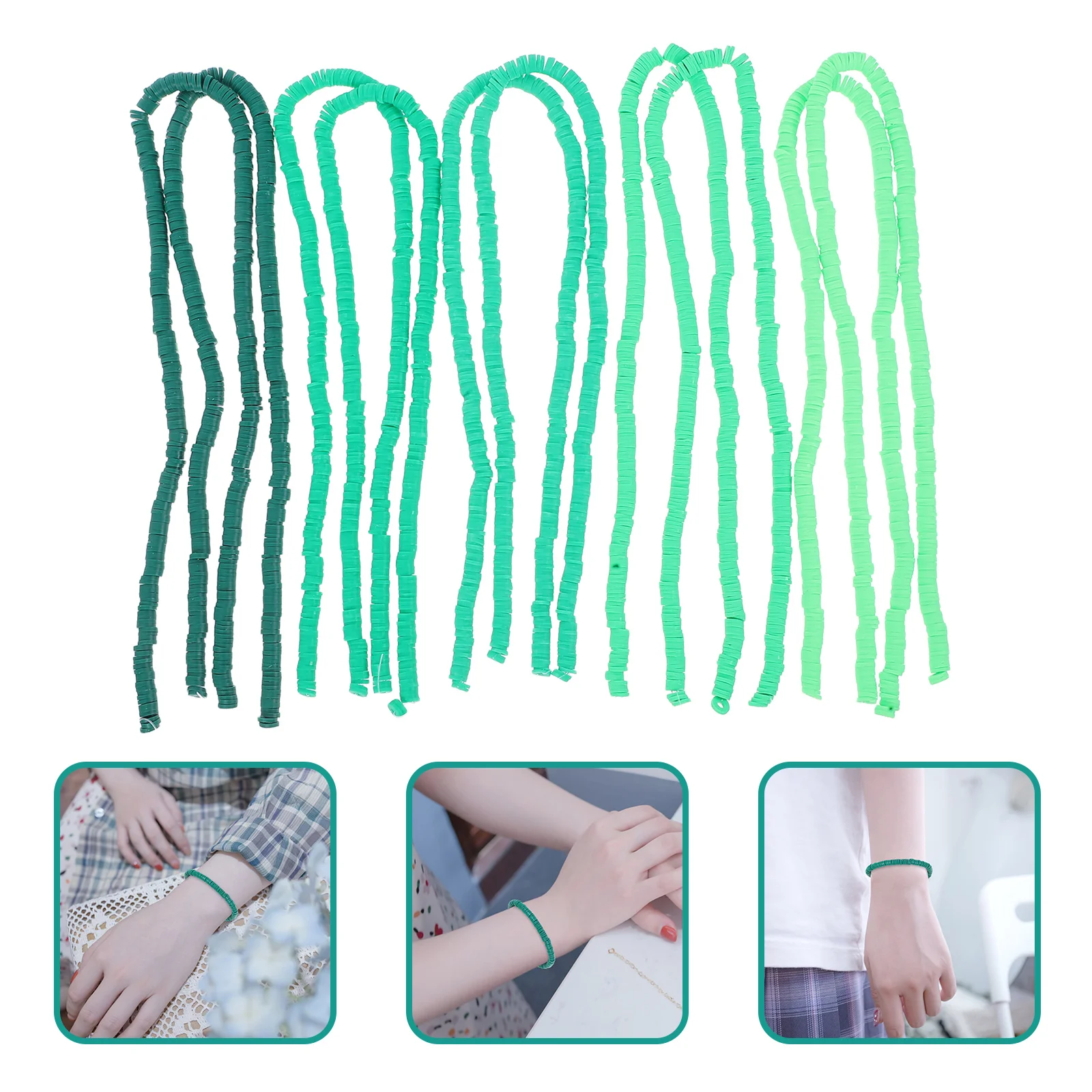 10 Uds. De cuentas sueltas de arcilla polimérica, hebras coloridas para pulsera DIY, collar, fabricación de joyería, accesorios espaciadores de cuentas artesanales