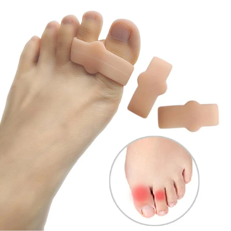 2Pairs Gel Silicone Hammer Toe Separators Overlapping Foot Care Tool Splitter Hallux Valgus Straightener Corrector Pain Relieve