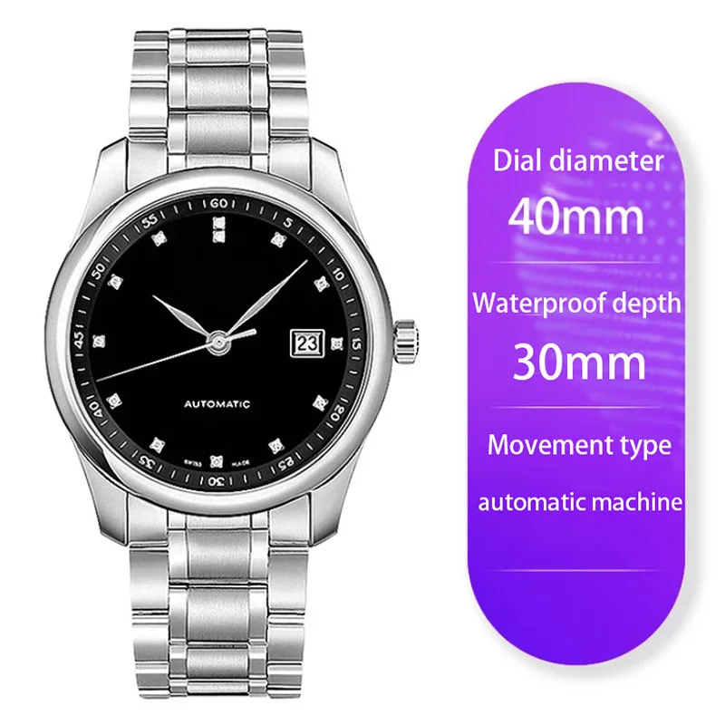 ساعة رجالية أنيقة مع تقويم ذهبي مزدوج، عرض مضيء، وحزام فولاذي قوي، مثالية للسادة العصريات