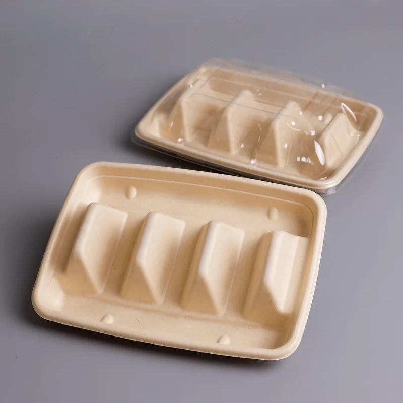 Caja de torre de pulpa de caña de azúcar desechable, caja de embalaje de tortitas y Pizza biodegradable, tortilla de maíz mexicano gruesa, fiesta de Picnic, 50 Uds.