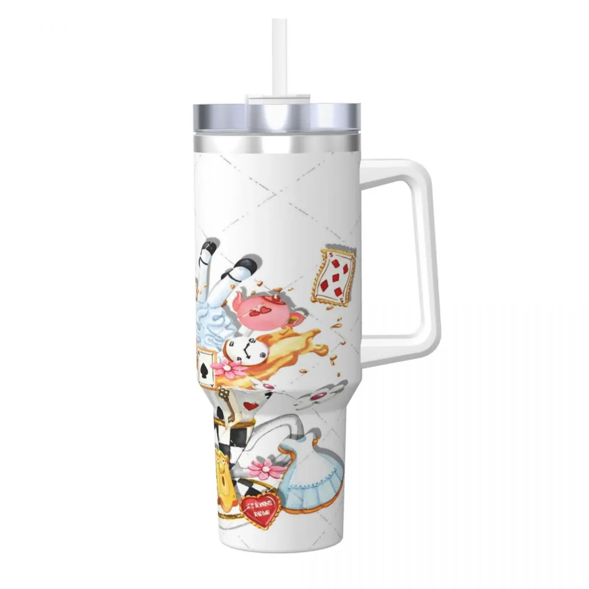 Stainless Steel Tumbler Alice In Wonderland Coffee Mug Leakproof Cold and Hot Mugs Cup Driving Custom Water Bottle