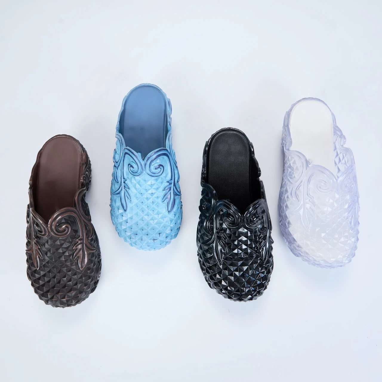 

Women's Design Jelly Slippers Niche Summer Ladies Thick Sole Non-slip Sandals Adult Couples 3D Printed Beach Slides