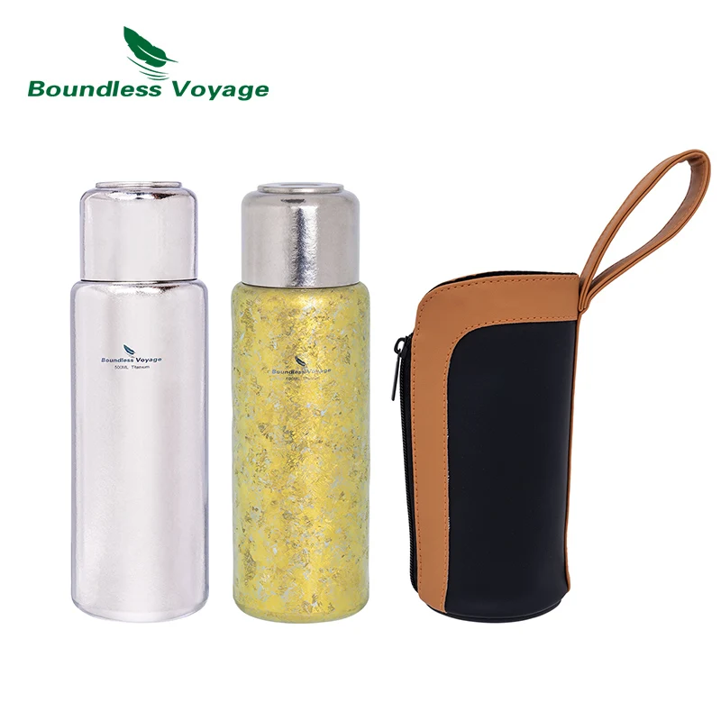 

Boundless Voyage 500ml Titanium Vacuum Flask Thermo Sport Bottle with Cup Insulated Drinking Jug Hot or Cold Keeping Kettle