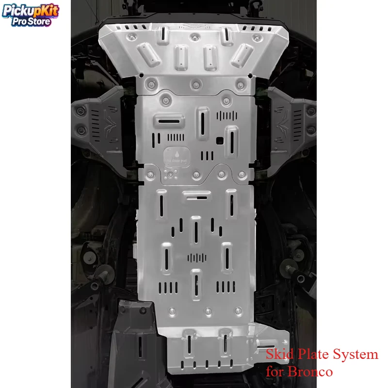 

Heavy-Duty 8mm Al-Mg Alloy Skid Plate System for Bronco 2021-2024 – 4x4 Full Underbody Armor