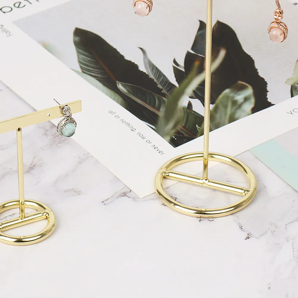 

Набор из 2-х подставок для украшений: креативный Т-образный держатель для серег, настольная подставка, изысканный металлический органайзер для демонстрации ювелирных изделий