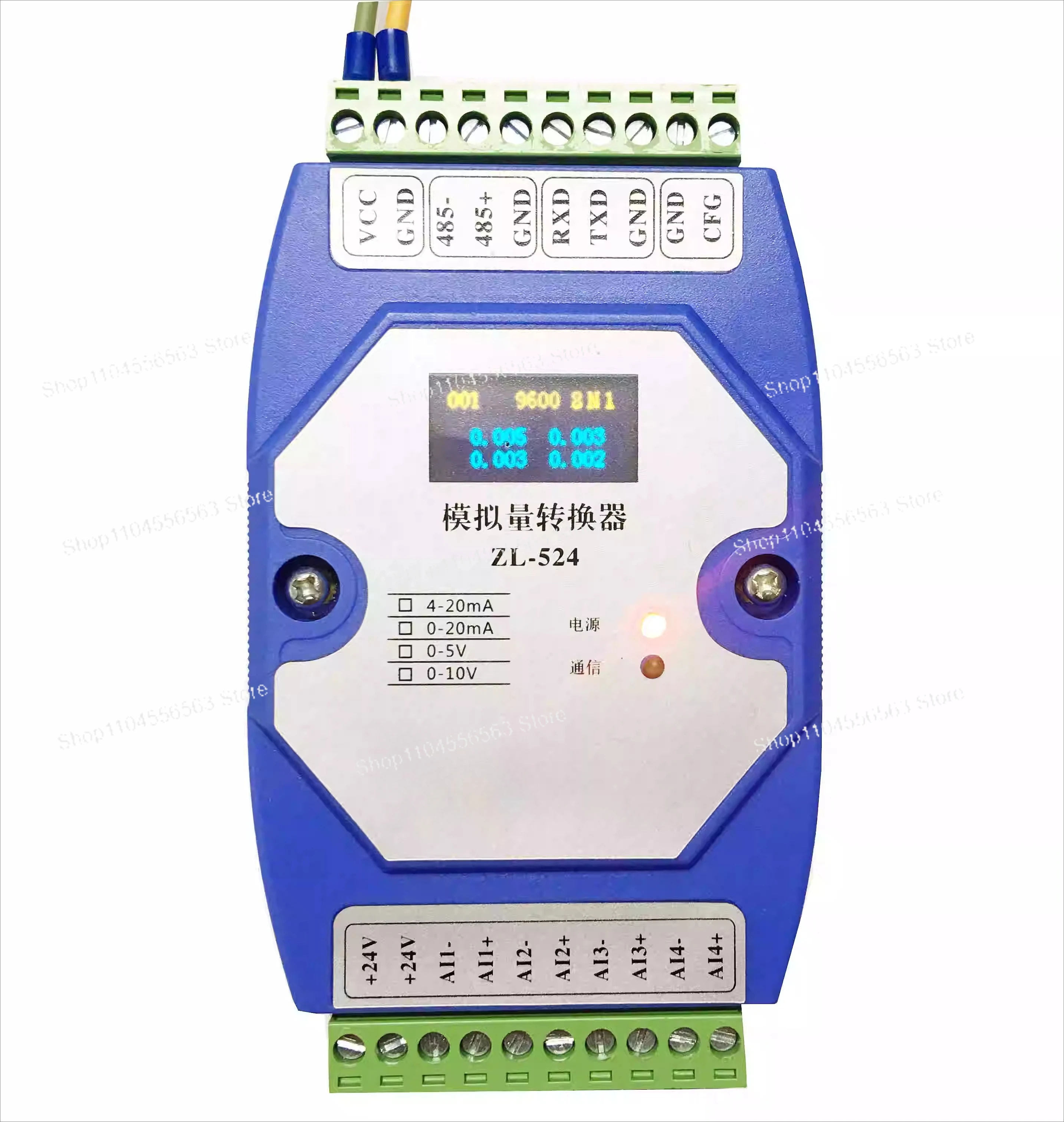 

20pcs/lot 4-20mA To RS485 4-Channel Analog Input Acquisition Module 0-10V High Precision MODBUS-RTUwith LCD Display