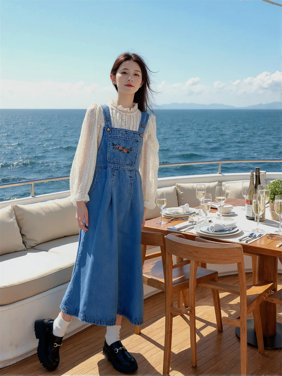 Vestido de mujer azul holgado corte Casual Oficina señora abertura lateral abertura alta dividida recorte agujeros huecos Sexy caliente