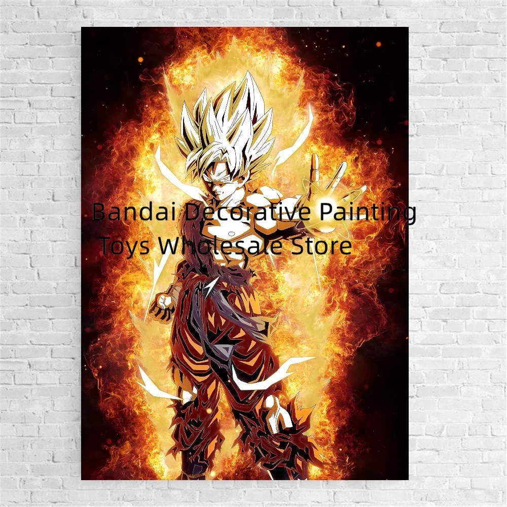 Classic Anime HD Painting Dragon Ball Cartoon Figure Goku Poster Mural Home Decor Aesthetic Painting Art Decoration Comics Gifts