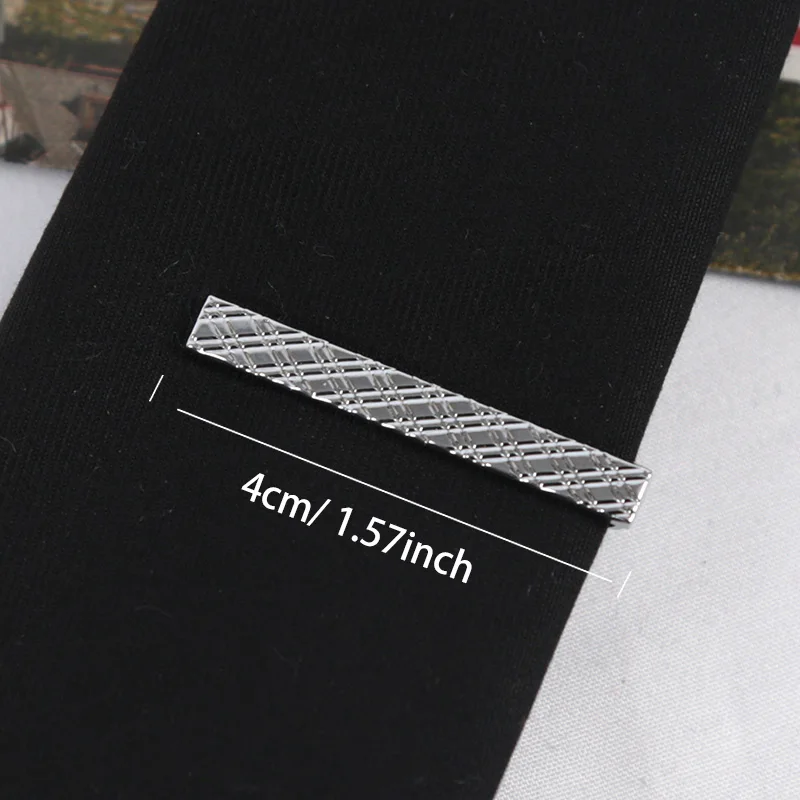 Fermacravatta classica in metallo color argento per uomo Chiusura a barra semplice Pratica fermacravatta Fermacravatta da gentiluomo per accessori