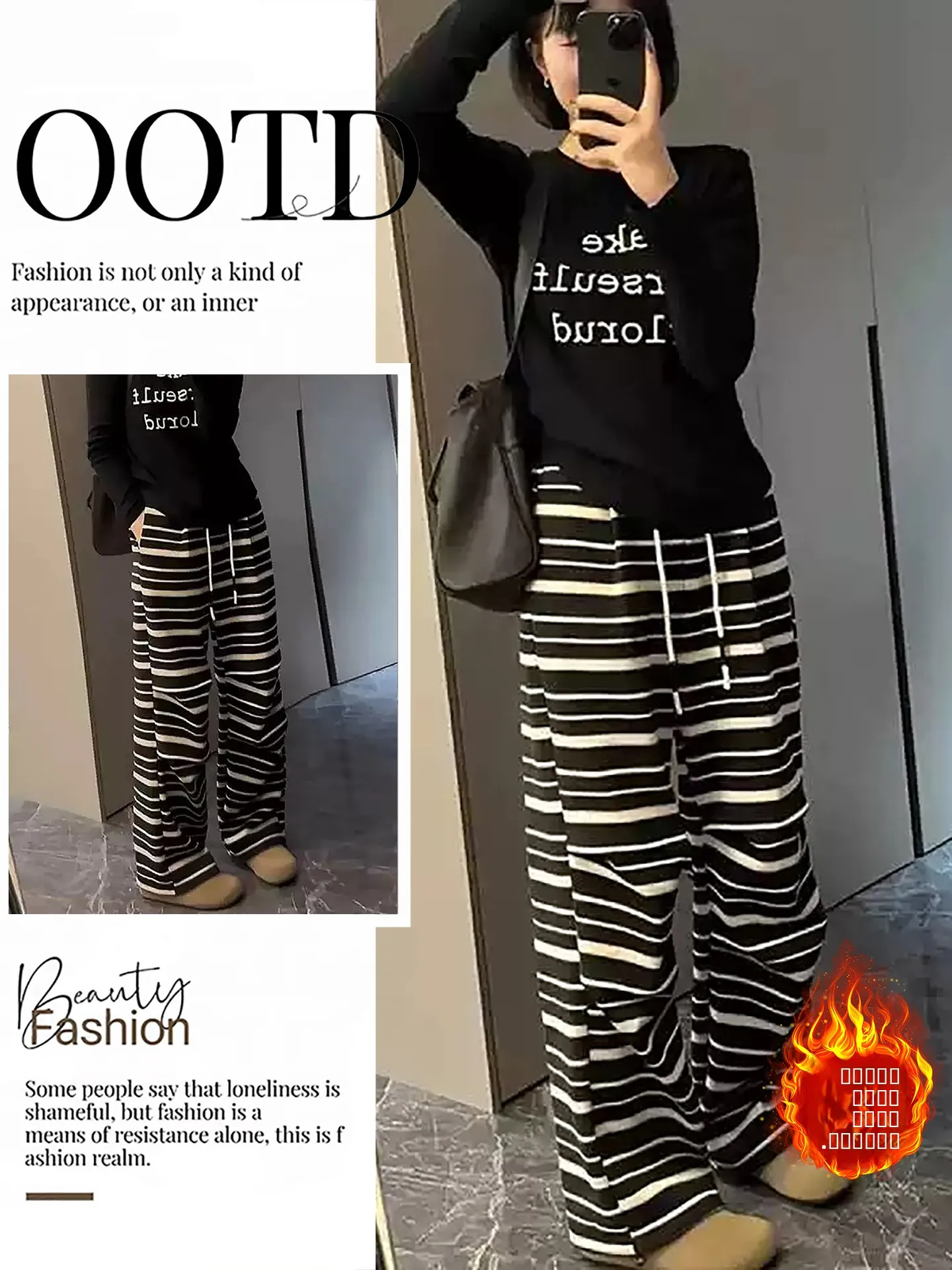 

Ретро-брюки с высокой талией, на флисовой подкладке, широкие, в полоску, с цветовыми блоками, повседневные, асимметричные, для работы, зимние, новинка