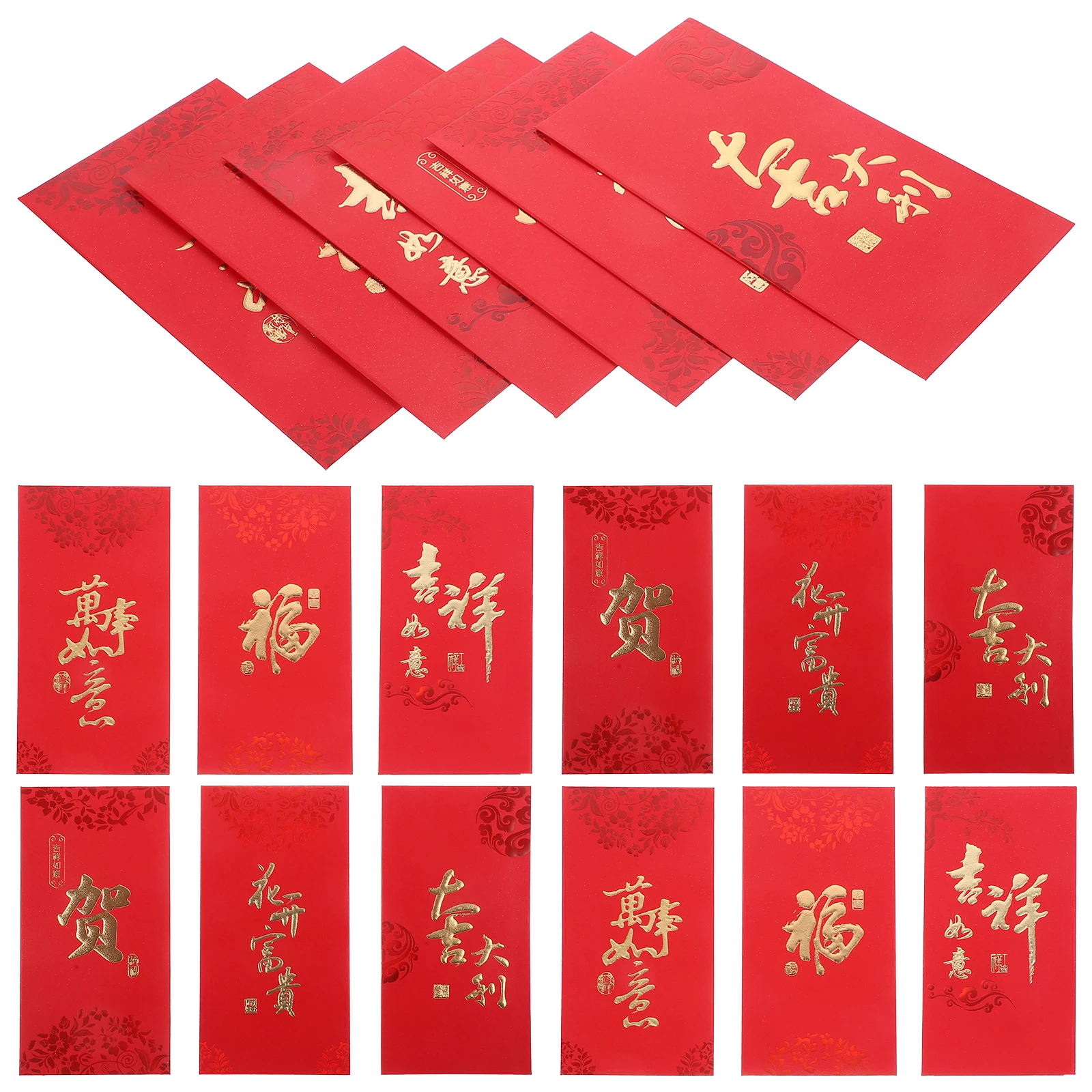 6pcs Wedding Envelopes Paper Dragon Pattern Chinese Red Envelopes New Year Gift Money Packets Traditional Red Packet 2024