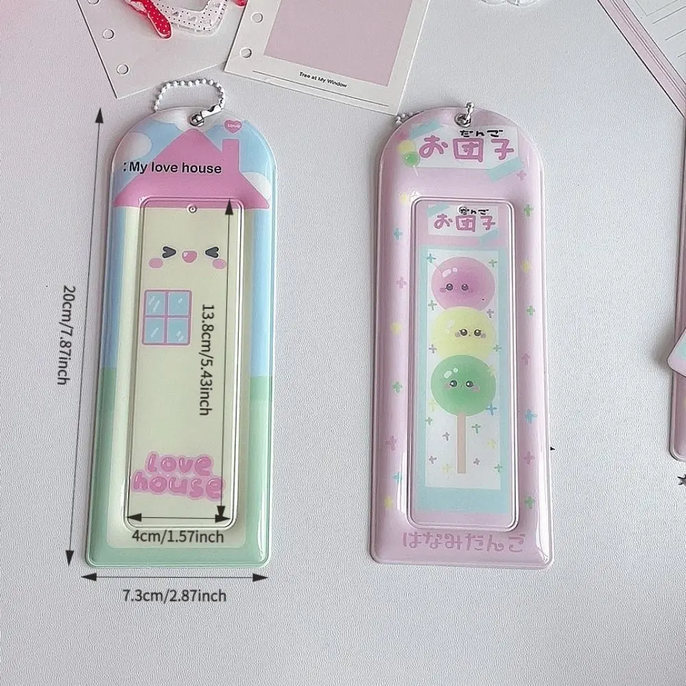 Original Life in Four Frames 4 Grid Card Holder with Keychain Multifunction Card Storage Case PVC Cute Photocard Holder Girls