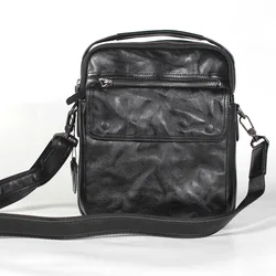 Men's Shoulder Bags Genuine Leather Trendy Side Bag Casual Crossbody Bag Cowhide Messenger Bags Sling Bag Male Small Handbag