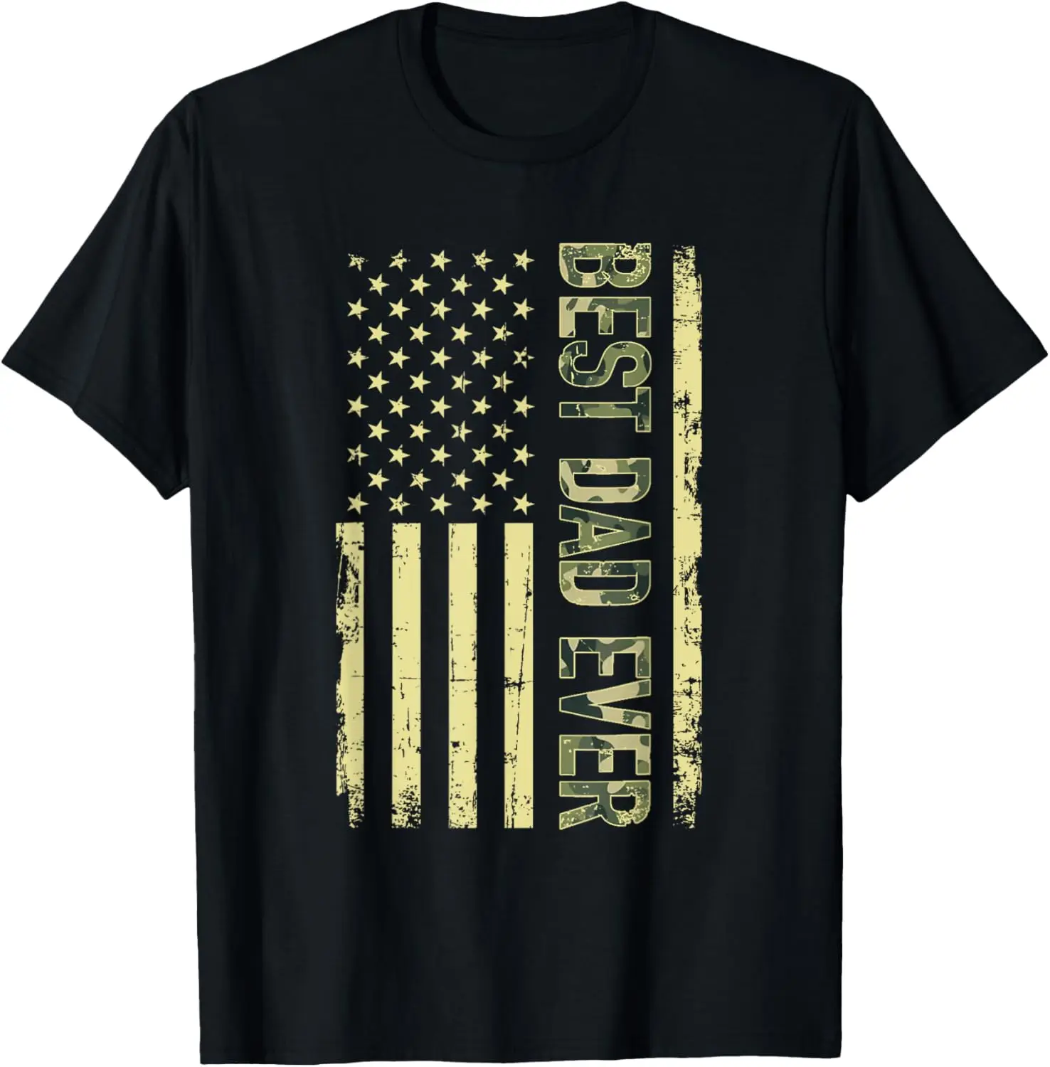 Best dad ever american flag gift for father's day camouflage T-Shirt