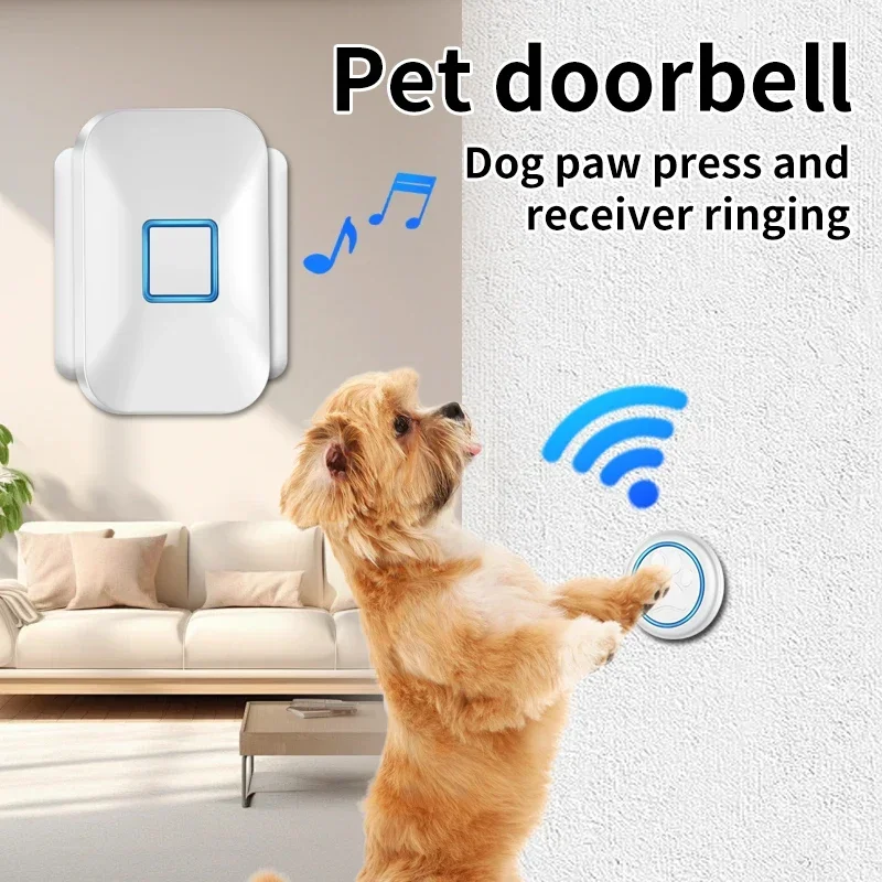 

CACAZI Dog Door Bell Wireless Doggie Doorbell for Potty Training with Warterproof Touch Button Dog Bell Receiver and Transmitter