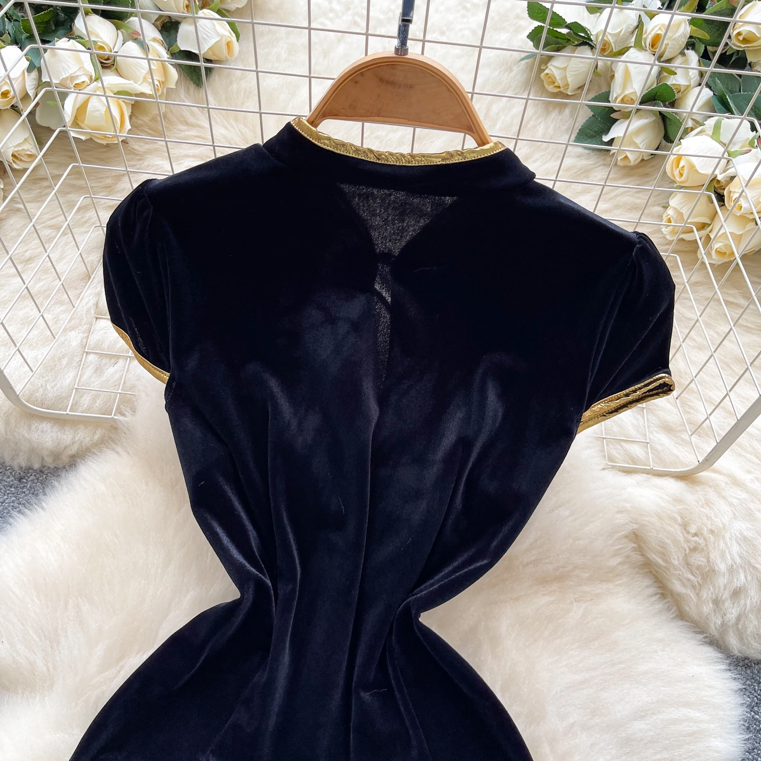 Chic vintage Embroidered split hollow out slim Elegant Fairy korean fashion Boho Sundress women clothing