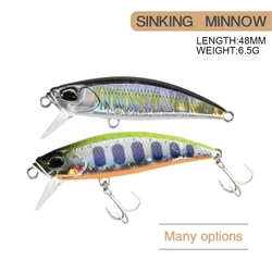 4.8cm 6.5g Fishing Lure Micro Minnow Wobbler Long Cast Sinking Trolling Jerkbait Swimbait Artificial Hard Bait Trout Bass Bait
