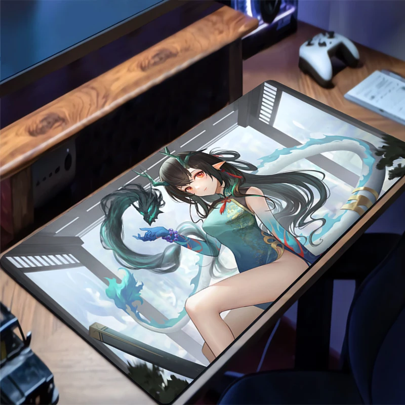Mouse Pad Large Arknights Dusk Gamer Keyboard Mat Pads Gaming Desk Protector Laptops Non-Slip Mousepad Deskmat PC Anime Mousepad