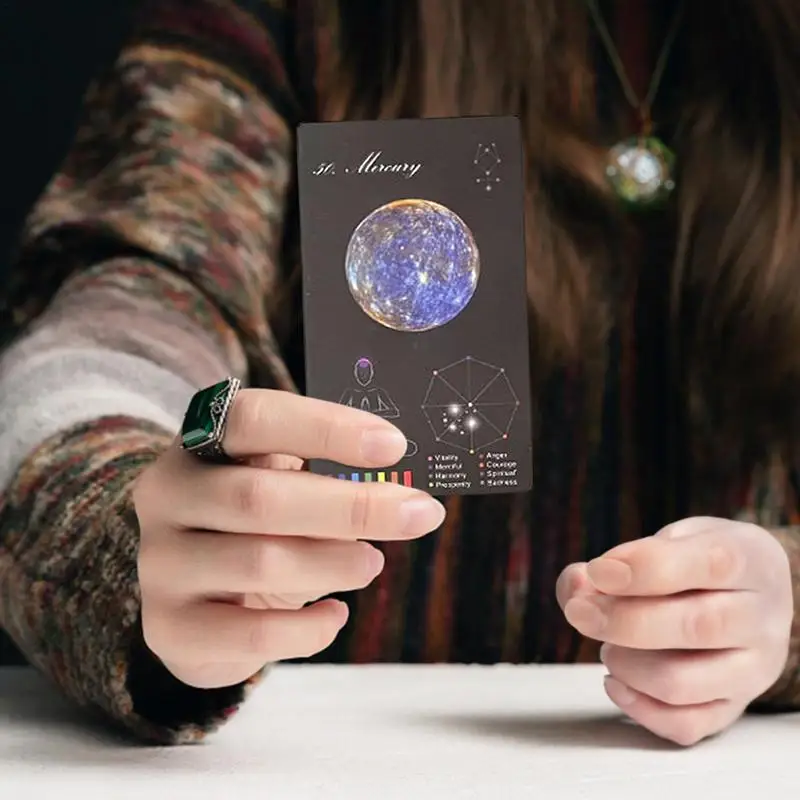 60 szt. Planeta kryształowa energia czarodziej karty tarota prawdy Oracle Puzzle na imprezę rekreacyjną przewijak gry losy Deck Games