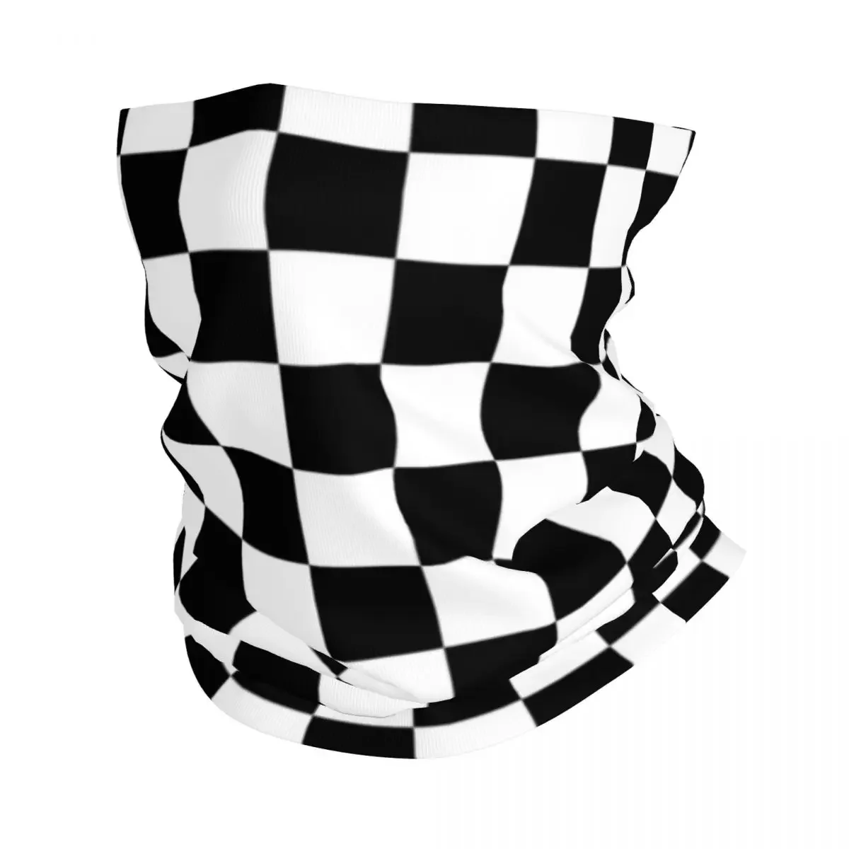 Black And White Checkered Bandana Neck Gaiter Printed Magic Scarf Multi-use Balaclava Cycling For Men Women Adult Washable