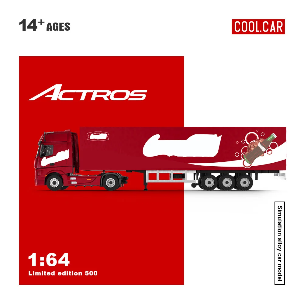 *Vorbestellung* Cooles Auto 1:64 Red Container Truck Fast Food Catering Malerei Simulation Legierung Automodell für Sammlung & Display & Geschenk