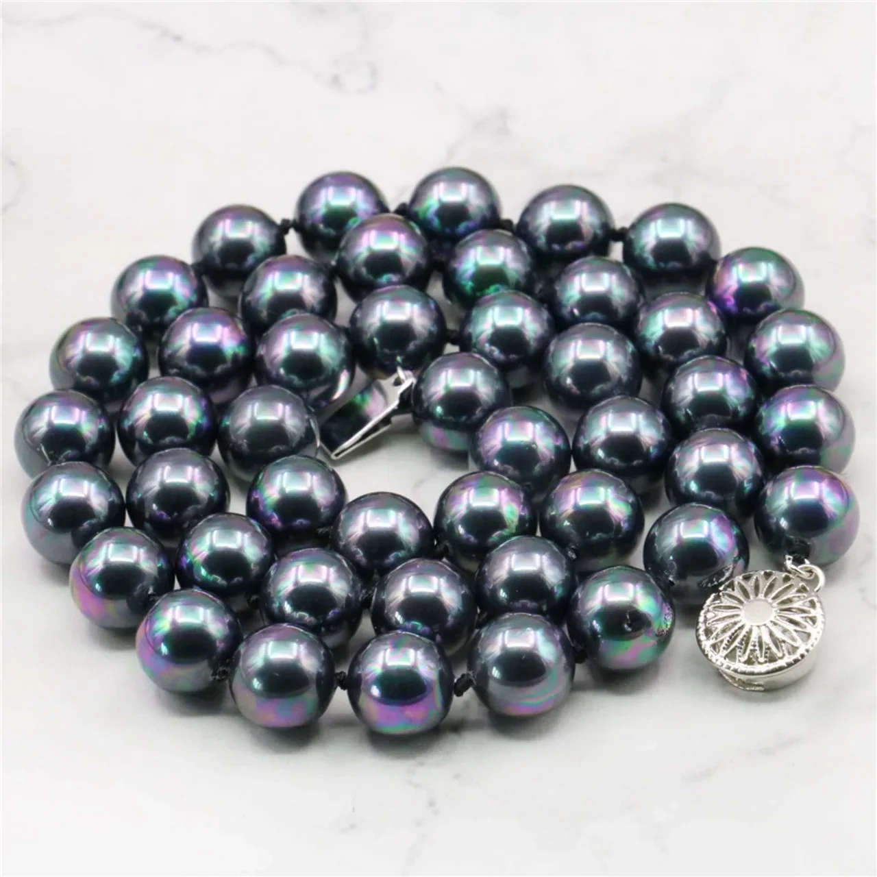 

Charming 8/10/12/14mm 18/22inch Black South Sea Shell Pearl Necklace Bead Jewelry Natural Stone Mother's Day Gift AAA+ Wholesale