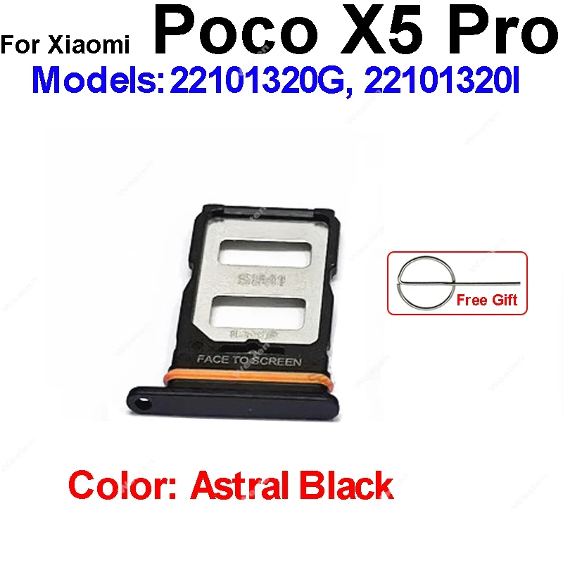 Sim Card Tray Holder For Xiaomi Poco X5 F5 Pro SIM Card Slot Holder Socket Card Reader Adapter Replacement Repair Parts