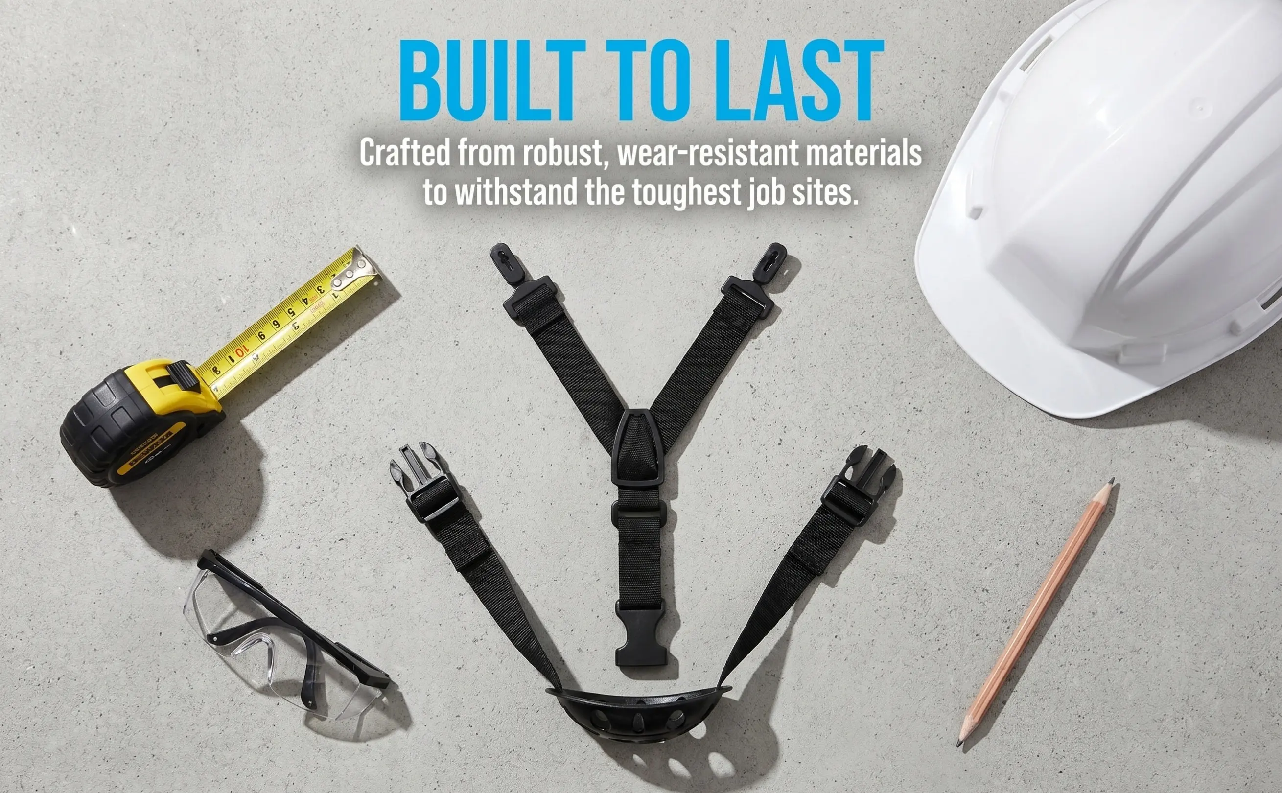2Pcs Chin Strap for Hard Hat Elastic Adjustable Comfortable Polyester Material Long Service Life Construction Safety