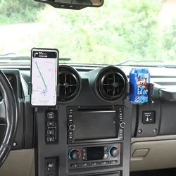 For Hummer H2 2003-2007 Stainless steel Black Car Mobile Phone Holder water cup Multifunction Bracket car accessories