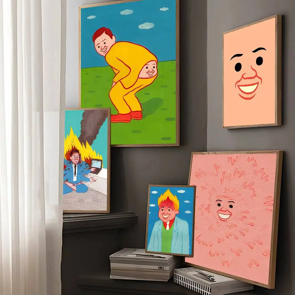 Art J-Joan C-Cornella Funny Classic Vintage Posters Sticky Retro Kraft Paper Sticker DIY Room Bar Cafe Kawaii Room Decor