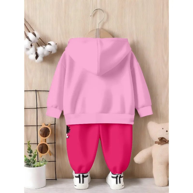 Kids Hoodie Jogger: Pink Good Girl Graphic, Tie-dye Kid Life Print, Rainbow Bubble Tea Anime Pattern Kid Tracksuit