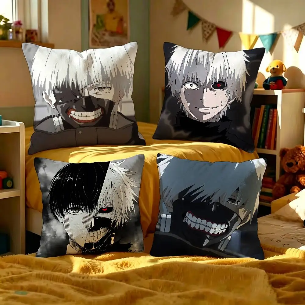 Anime Tokyo Ghoul Kaneki Ken Cute Cartoon Pillow Anime Pillow Sofa Bed Head Pillow Cover Cushion Cover 45x45 cm Fashion
