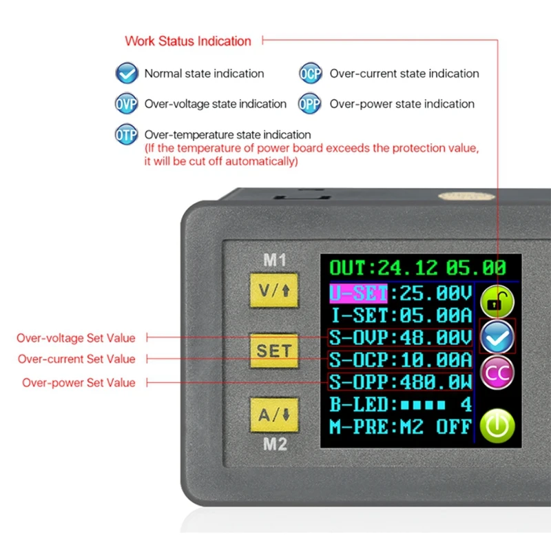 DPS5020 Constant Voltage Current DC- DC Step-Down Communication Power Supply Buck Voltage Converter LCD Voltmeter