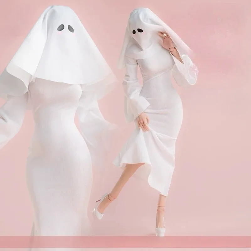 Ropa de Soldado Femenina a Escala 1/6 Worldbox, Velo Blanco, Vestido Blanco, Ropa de Cosplay para Muñecas de Acción de 12'' CA032