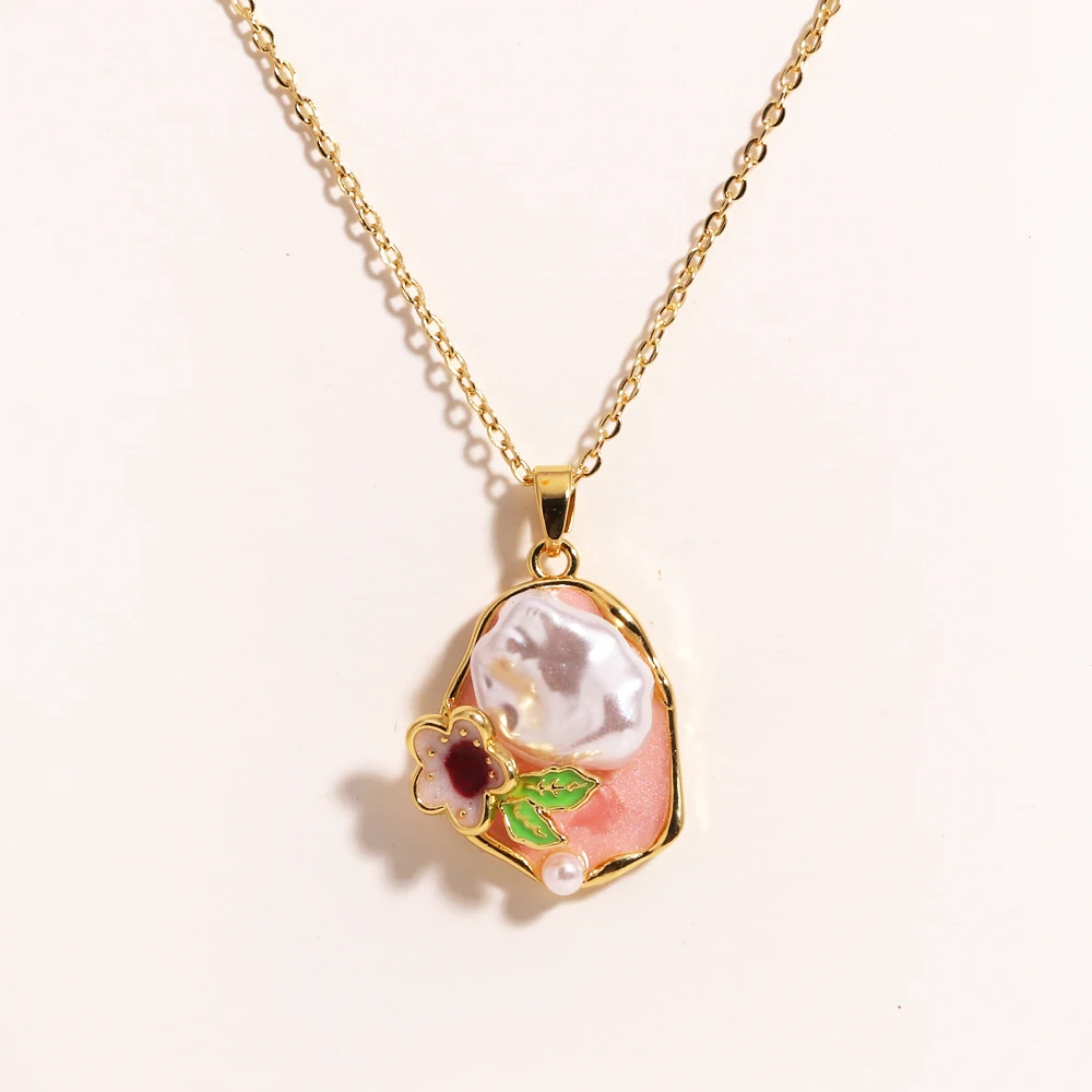 316L roestvrij staal kleurrijke druppel olie bloem hart onregelmatige ketting voor vrouwen meisjes vintage Franse delicate sieraden geschenken