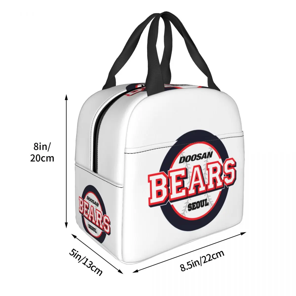 Doosan Bears Insulated Lunch Bag High Capacity Baseball Team Sport Lover Meal Container Cooler Bag Lunch Box Tote Work Girl Boy