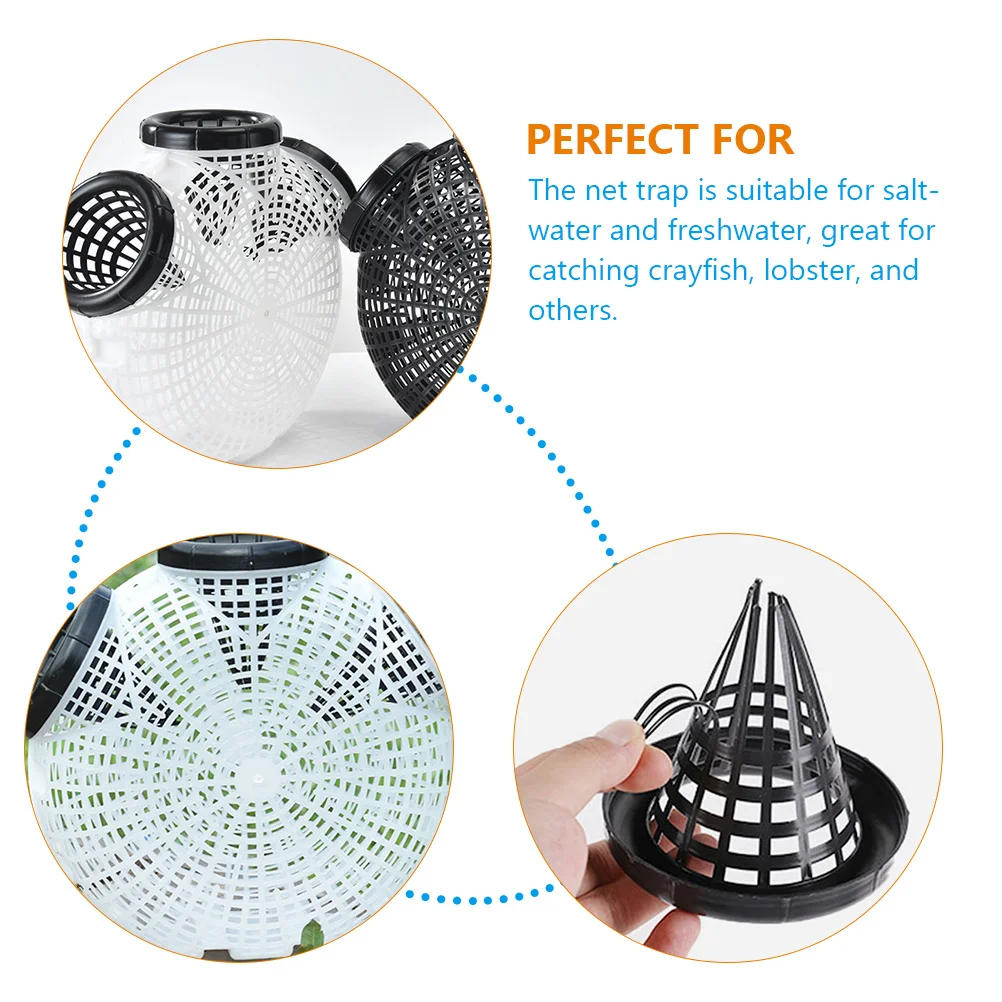 

Fishing Cage Bait Net Portable Lobster Crab Cast Plastic Crawfish Trap Reusable