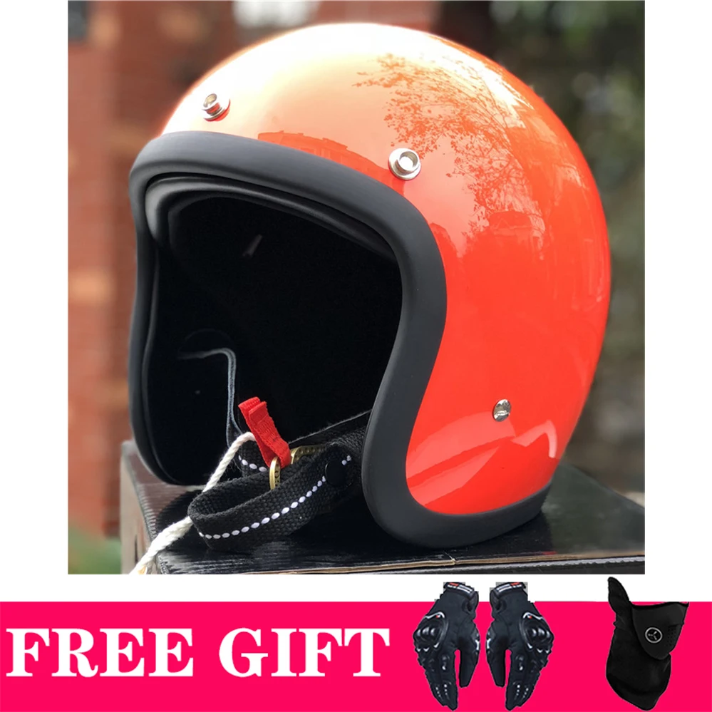 

Genuine Vintage TT&COCASCOS Open Face Motorcycle Helmet Chopper Retro Fiberglass Scooter Motorbike Jet Casque DOT ECE Approved