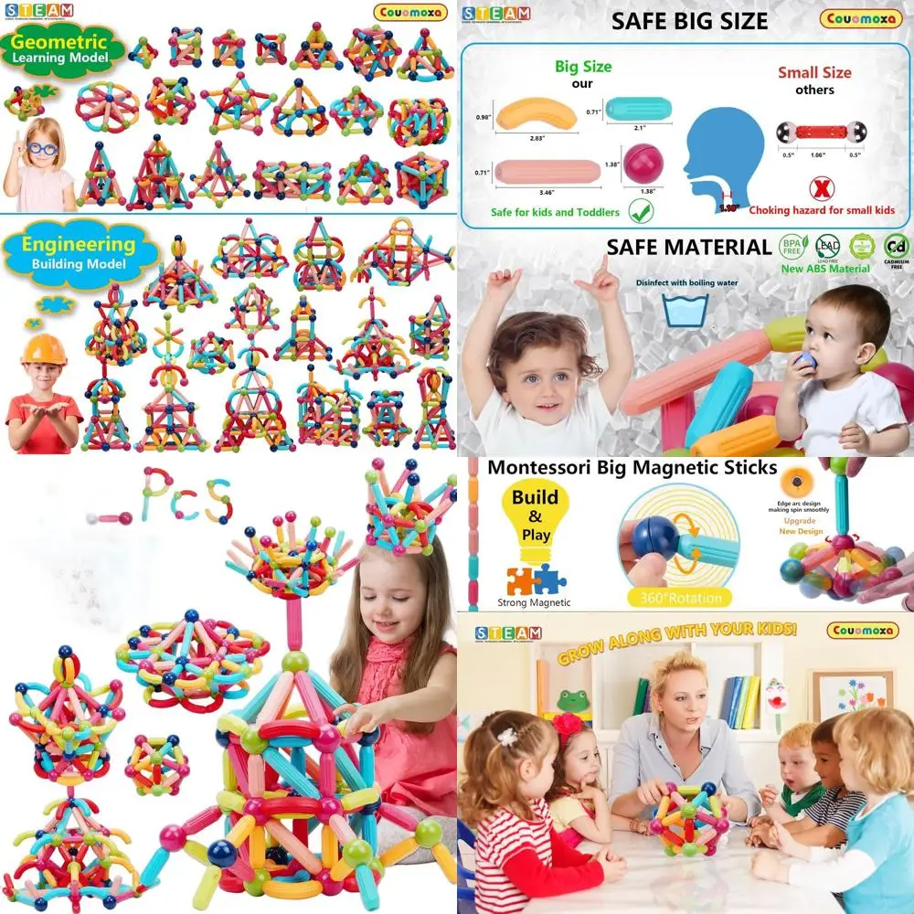 Set da costruzione magnetico Montessori per età 3-12: giocattolo creativo per sala giochi per regali di compleanno o Natale per bambini