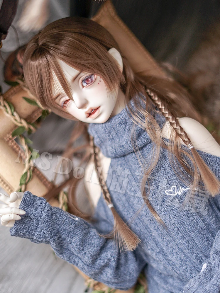 1/3 1/4 1/6 Bjd SD Doll Wig Boy Handsome Wolf Tail Braided Hair Wig  BJD Doll Wig SD Doll Accessories