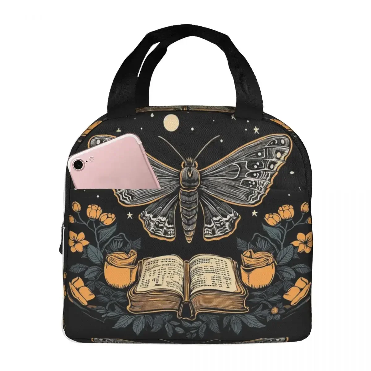A Fluorescent Butterfly On The Book Of Life Insulated Lunch Bag for Women Children Portable Food Boxes Thermal Lunch Box Tote