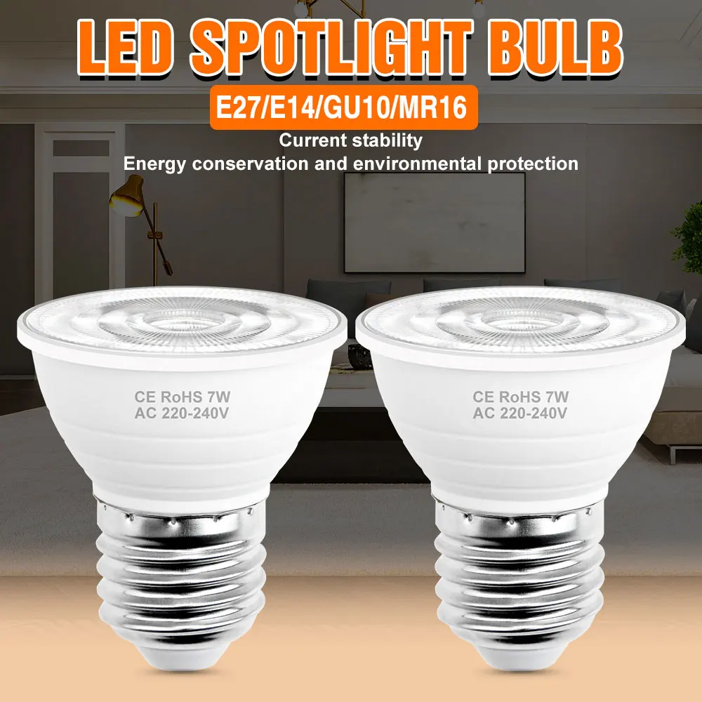 2 Pack LED Bulb E27/E26 Spotlight GU10 Ceiling Lamp 220V MR16 Chandeliers GU5.3 For Home Lighting E14 7W 9W 240V Cool/Warm White